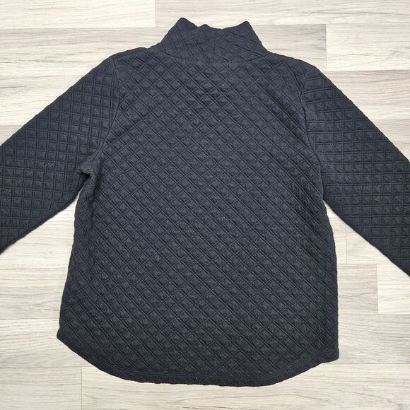 J. Crew Womens Black Quilted Turtleneck Sweater Medium - Picture 6 of 6